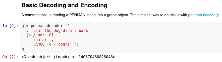 Example of using a Python notebook