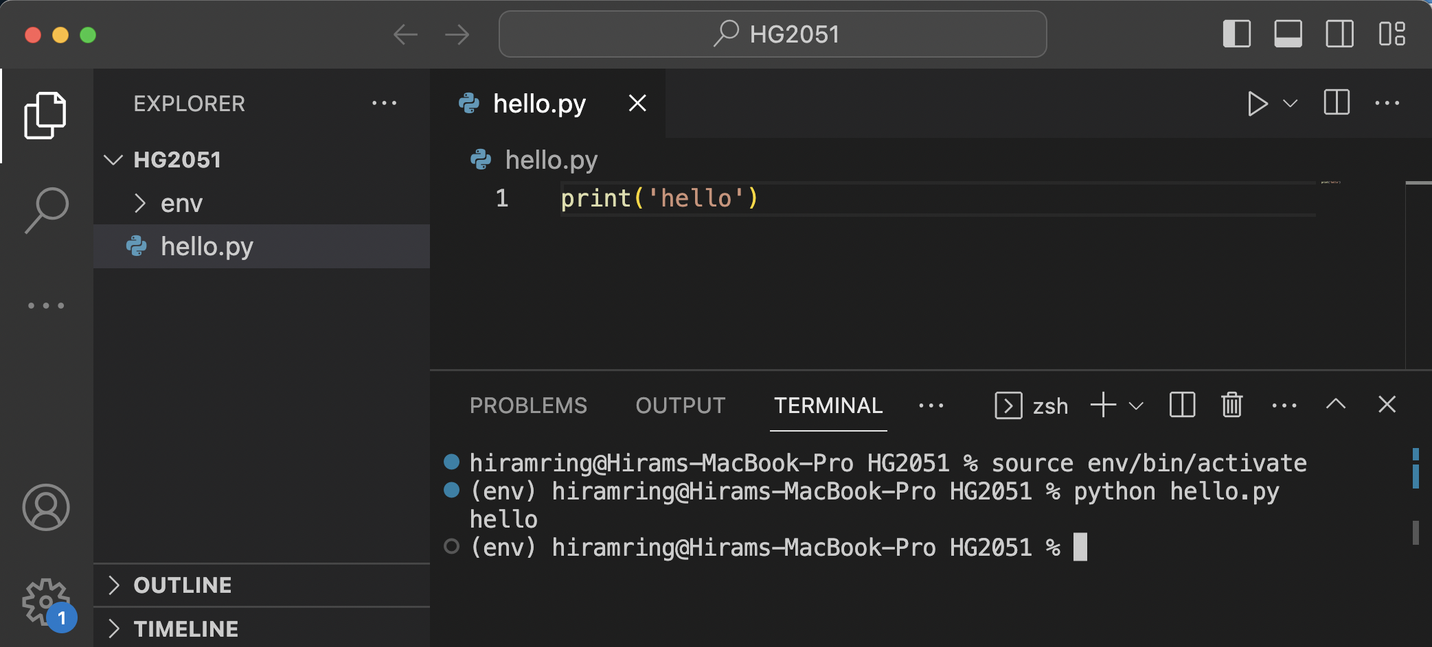 Running hello.py